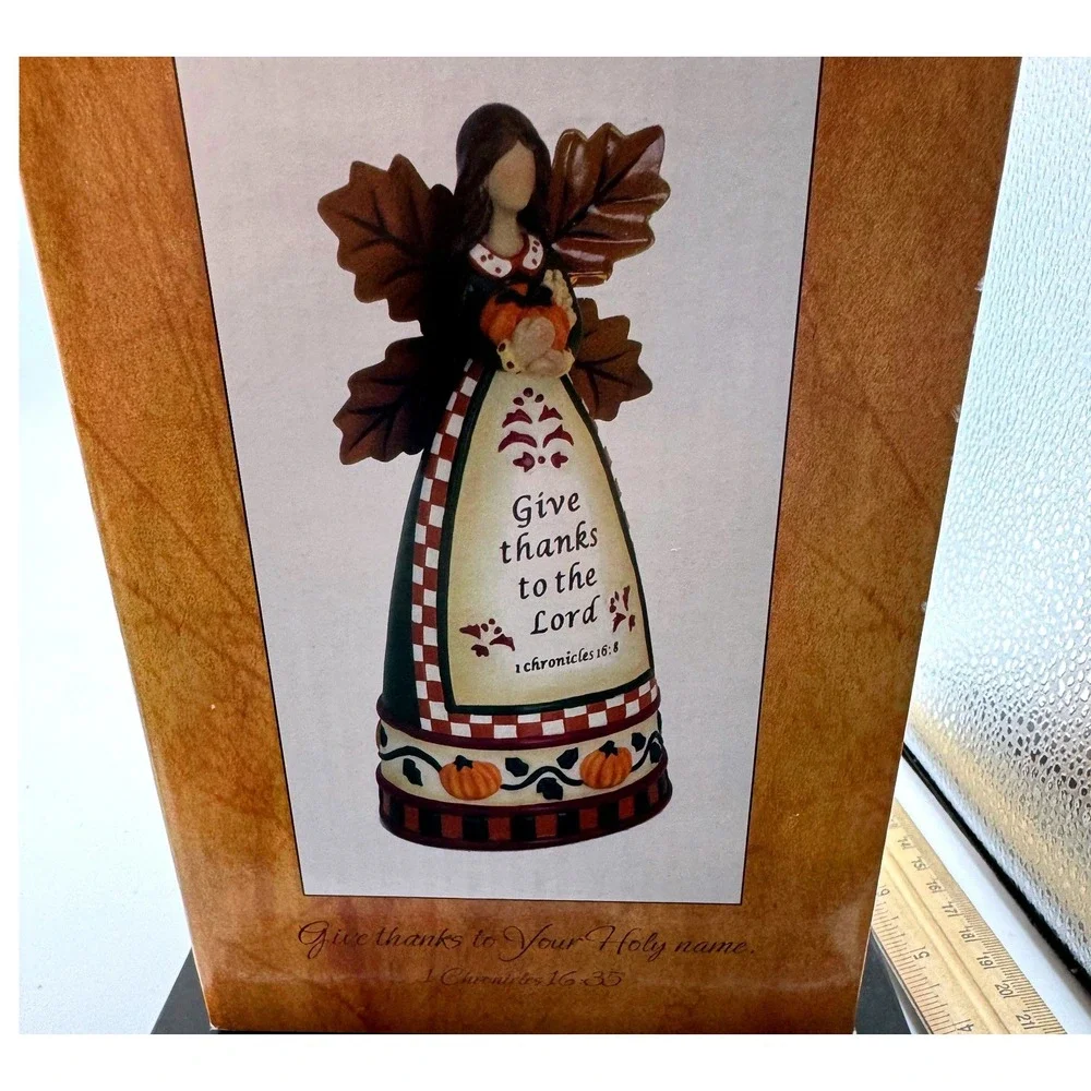 Faith At Home Harvest Angel Figurine 1 Chronicles 16:8 Give Thanks NIB
